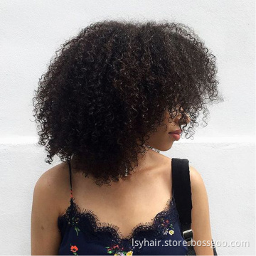 Afro Kinky Curly Hair 3 Bundles Brazilian Curly Hair 100% Remy Human Hair Bundles Extensions 8 16inch Natural Double Weft Weave